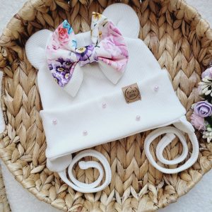 Czapka dla dziewczynki z kokardką Kolorowe Róże – kolory
