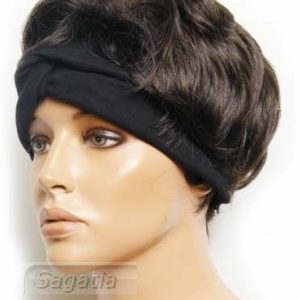 Peruka damska syntetyczna z opaską HAIRMATE, baza tradycyjna, włosy kanekalon-nietermiczne, Short Wavy Layered, krótka, gęsta, warstwowa, głeboka